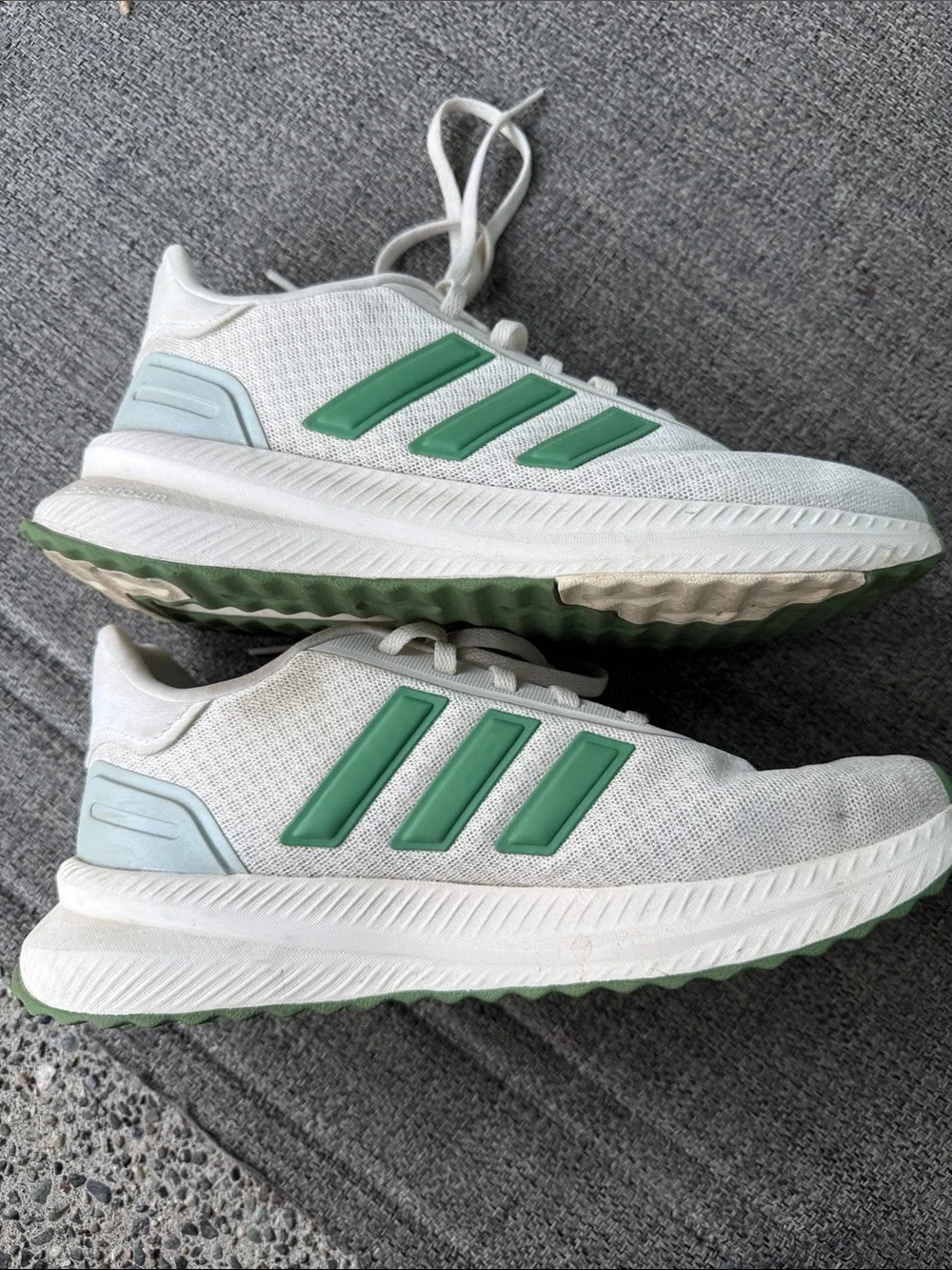 adidas White and Green Women's Athletic Sneakers Cloudfoam